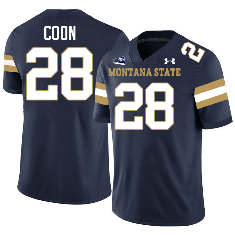 #28 Colson Coon Montana State Bobcats Jerseys Football Uniforms Stitched-Navy